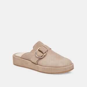 Dolce Vita Astor Beige Suede Flats Dune 9 metal buckle